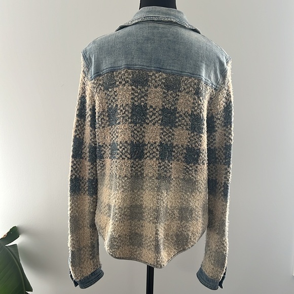 Pilcro bohemian/vintage style denim-knit jacket small - Picture 3 of 15